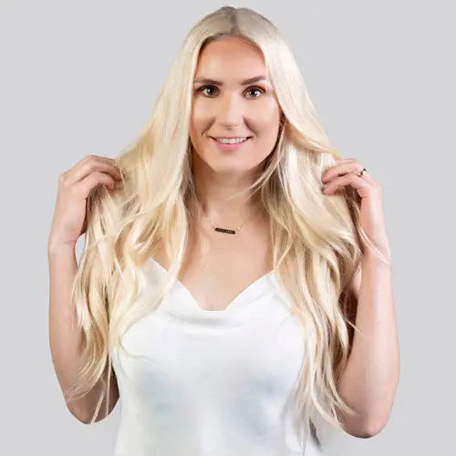 20" Classic Ash Blonde Clip-In Hair Extensions (180g) nobasicbeauty