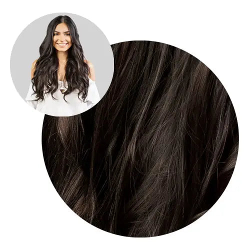 20" Classic Off Black Clip-In Extensions (180g) nobasicbeauty