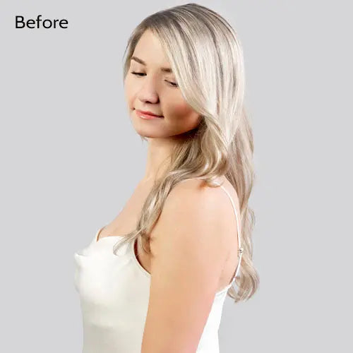 20" Classic Platinum Blonde Clip-In Extensions (180g) nobasicbeauty