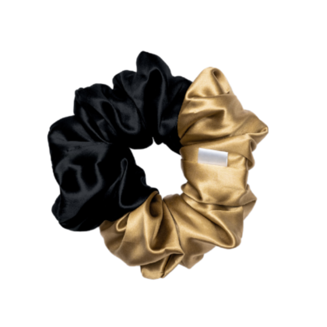 2 in 1 Mega Scrunchie Black & Gold No Basic Beauty