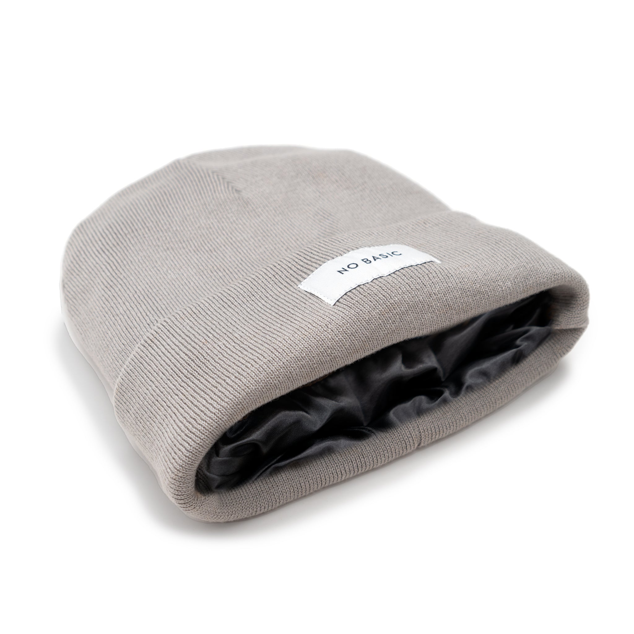 Satin Lined No B Beanie Gray nobasicbeauty